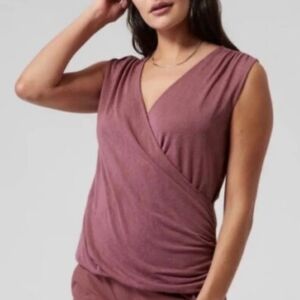 Athleta Mauve Breezy Wrap Tank Top Size Large